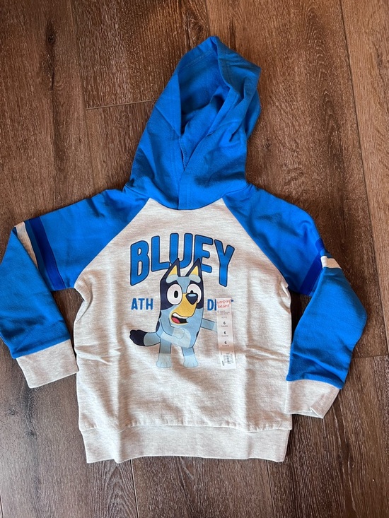 jumping beans Other - jumping beans Bluey Hooded Pullover in Bright Blue & Light Gray